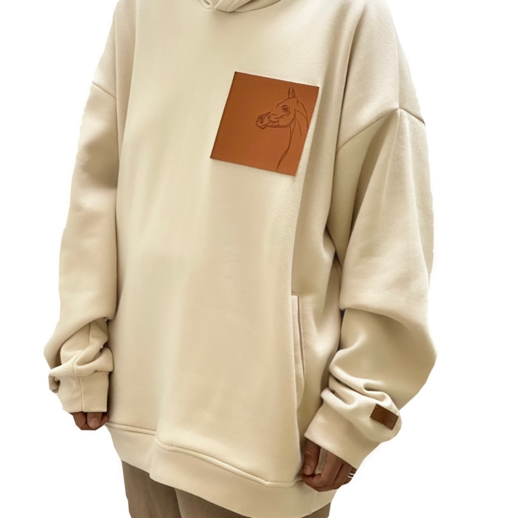 Beige Oversized Hoodie