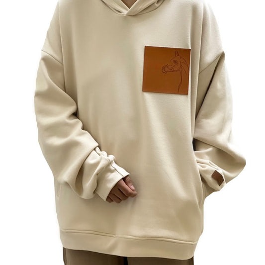 Beige Oversized Hoodie